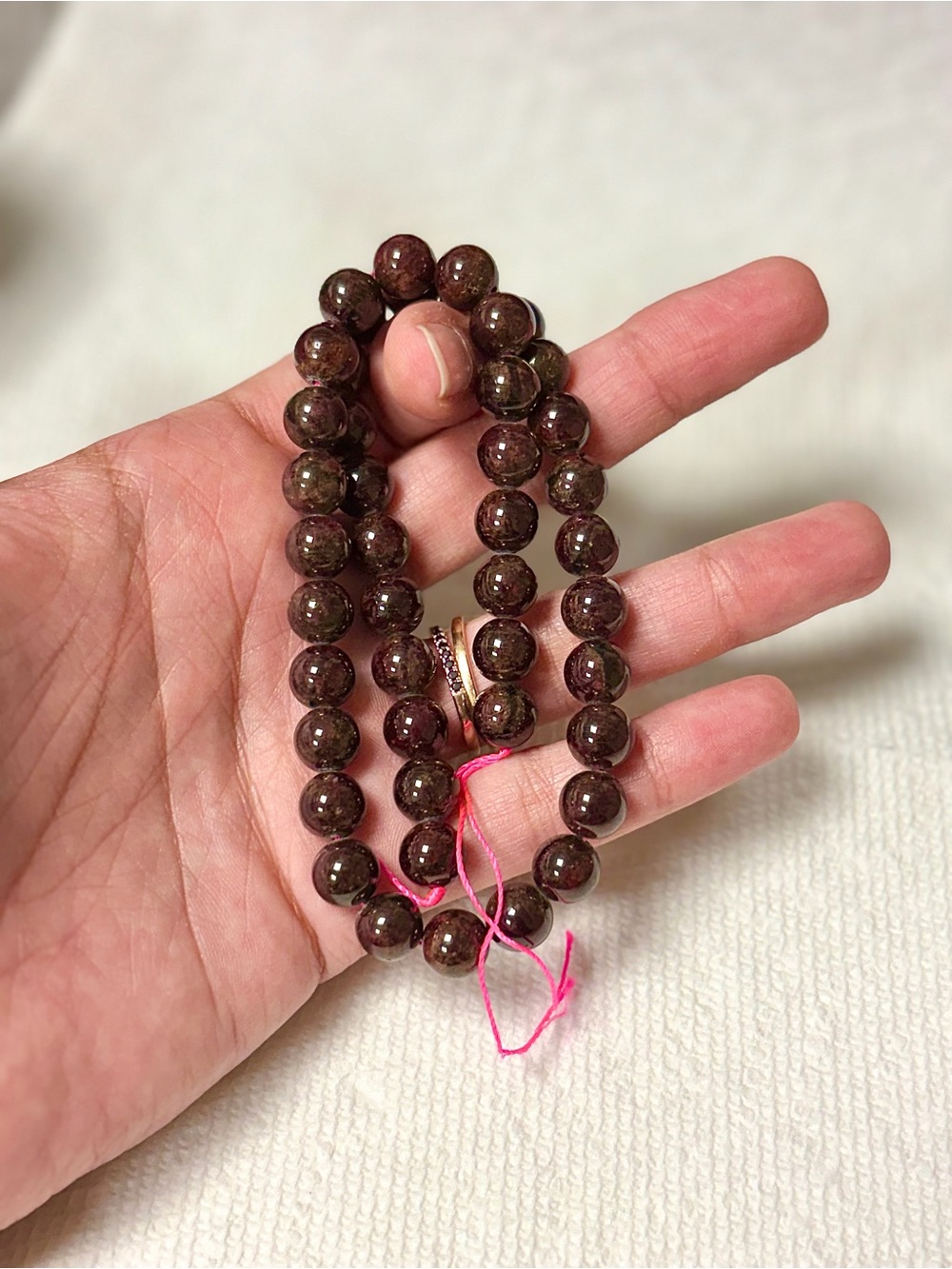 Natural Garnet Bead Strand